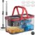 SONGMICS Clemax Collection LMB004GT06 Mop with Bucket, Floor Mop with Dirty Water Separation and Wheels, Telescopic Handle, 6 Microfibre Pads, 47.5 x 25.5 x 24 cm, Grey and Red