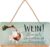 LANOLU Retro Tin Sign with Sayings Funny – WEIN! Keine gute Geschichte hat je mit einem Salat angefangen! – Vintage Metal Sign with Saying – Kitchen Picture and Shabby Chic Wall Decoration Kitchen 16 x 32 cm
