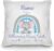 PR Print Royal Cushion with Filling – Personalised with Birth Data – Welcome Little Treasure – Elephant – Gifts for Birth, Gift Ideas Birth | Includes Cushion Filling, White Back, 40 x 40 cm