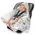 Medi Partners Swaddling Blanket for Baby Seat, All-Year Baby Blanket, Universal, 85 x 85 cm, for Prams, Buggies and Car Seats, Cuddly Blanket (Deer with Grey Waffle)