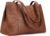 befen Genuine Leather Handbag Women’s Large Shopper Bag, 15.6 Inch Laptop Bag, Leather Tote Bag, Briefcase Teacher Bag with Laptop Compartment, Fashion Shoulder Bag for Business, Office, School