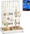 SONGMICS JJS021W01 Jewellery Stand, Metal Frame Jewellery Tray, Velvet Jewellery Storage for Necklaces, Bracelets, Earrings Stud, Rings Gift Idea White