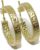 18k Yellow Gold Greek Pattern Square Tube Hoop Earrings 4mm and 2.2cm OD Easy Click Back 2.00g Gold