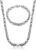 CASSIECA 2 Pieces Chains for Men Byzantine Chain Silver Men’s Stainless Steel Wide Necklace and Bracelet Set Thick Heavy Byzantine Chain Bracelet Punk Chain for Men 6/8 mm