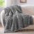 BEDELITE Cuddly Blanket, Fluffy Decorative Blanket for Sofa, Grey, 125 x 150 cm