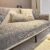 Chenille Couch Cover, Universal Sofa Throw, Sofa Cover L Shape Sofa Cover Corner Sofa Throw Blanket, Sofa Protector Non-Slip, Sofa Blankets for Seat (Light Grey B, 70 x 150 cm)