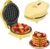 Bestron Mini waffle iron for classic waffles, small waffle maker with non-stick coating, for children’s birthdays, family parties, Easter or Christmas, retro design, 550 watts, colour: yellow