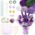Pipe Cleaners Flower Set 500 Pieces, Pipe Cleaners for Crafts in 5 with Flower Stems, Gift Wrapping Paper, Flower Stamps and Florist Ribbon for DIY Bouquets Decoration (Purple)