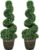 HOMCOM Set of 2 Artificial Boxwood 90 cm Spiral Artificial Plant in Pot