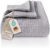LAYNENBURG Premium Muslin Bedspread 150 x 200 cm – 100% Cotton – Extra Soft, Lightweight Summer Blanket as Cuddly Blanket, Bed Throw, Cotton Blanket, Couch Throw – Warm Sofa Blanket (Grey)