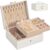 SONGMICS 2 Tier Jewellery Box with Lock 20.5 x 17.1 x 10.3 cm