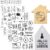 Tixlux Pack of 4 Rub-On Stickers, Foil Transfer Stickers, 19 x 14 cm, for Glass, DIY Crafts, Gift, Party Decoration, Birthday (English Language Not Guaranteed)