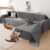 Loiion L Shape Sofa Protector Cat Corner Sofa Throw Scratch Protector Dark