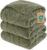 PHF Cuddly Blanket Fluffy 150 x 200 cm for Couch and Sofa, Dark Olive