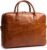 SID & VAIN Large Laptop Bag Genuine Leather – 15 Inch Laptop Business Bag CEDAR Large Briefcase with Shoulder Strap – Work Bag Men and Women Brown Handmade