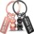 FABACH Keyring for Couples – 2 Penguins Frosty with Heart – Lucky Charm Girlfriend – Partner Love Keyring Anniversary Gifts Valentine’s Day Black & Rose Gold