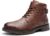 Bruno Marc Men’s Motorcycle Combat Lace-Up Boots with Zip and Comfortable Footbed