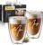 ElbFuchs Double-Walled Latte Macchiato Glasses Mr & Mrs 2 x 350 ml [Ideal as a Wedding Gift] Thermal Glasses for Cappuccino Coffee Glasses Tea Glasses