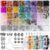 Funtopia Beads for Bracelets, 1200 Crystal Beads for Threading, 32 Colours, Natural Stone Beads, Bracelet Beads, Irregular 5-8 mm Gemstones Spacer Bead, DIY Craft Sets DIY for Adults