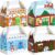 JOYIN Pack of 24 3D Christmas Gift Boxes, Gift Box Sweets, Cakes, Chocolate, Cookies, Biscuits Cardboard for Christmas, Gift Wrapping (Christmas House)