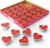 THE TWIDDLERS 50 Red Heart Candles, Tea Lights, Heart Shape, Romantic