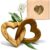 Personalised Wooden Hearts, Olive Wood – Connected Wooden Hearts with Engraving as an Individual Gift for Wedding, Anniversary or Engagement (8 cm)