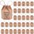 INTERWARM Pack of 150 Hexagonal Kraft Paper Boxes with Cord and Stickers, 6.8 x 9.5 cm, Mini Paper Gift Boxes, Ideal for Wrapping Sweets and Chocolates for Birthdays, Weddings