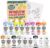 LM Window Colour Set (17 x 80 ml Basic Including Contour Paint & Painting Templates) – Removable Window Paint/Sticker Paint Water-based for Smooth Surfaces such as Glass, Mirrors and Tiles