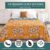 HOORDRY Bedspread 200 x 230 cm, Cotton Reversible Blanket, Cuddly Blanket, Double-Sided Boho Blanket, Yellow & Green with Fringes, Bed Throw, Super Soft Cotton Material for TV or Nap on the Chair