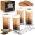 Latte Macchiato Glasses Set of 4 310 ml Cappuccino Glasses with Spoons and Coasters Coffee Glasses Cappuccino Cups Tea Glasses Long Drink Glasses Made of Crystal Glass Gift Set for Coffee Tea Juice