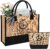 Birthday Gift Woman 40 50 60 70-2-Piece Vintage Jute Bag Set, Shopping Bag and Cosmetic Bag Set, Birthday Gifts for Women, Gift for Mum, Wife