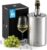 Beyond Wine Cooler Stainless Steel Bottle Cooler for Wine Champagne & Champagne Bottles, Double Wall Champagne Cooler Drink Cooler for White Wine, Gift Set Men Women Wine Accessories Gift Idea – Silver