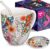 YC Yang Chai 4-Piece Gift Set for Coffee Lovers – XXL Porcelain Coffee Mug + Coaster + Extra Long Spoon