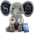 Plush Toy – Personalised Baby Gift for Birth Boy Decoration Elephant Cuddly Toy with Birth Data Stuffed Toy Name Date Weight Gift Christening 1st Birthday Godchild Son Grey Blue (25 cm)