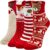 Scinzene 4 Pairs of Women’s Christmas Socks with Gift Box, Cuddly Socks Christmas 39-42, Cute Animal Motifs Christmas Socks, Christmas Socks, Santa Gifts & Christmas Gifts for Women