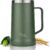 Milu Beer Mug, Stainless Steel Insulated Beer Glass with Lid, Thermal Mug with Handle, Beer Gift for Men, Dad, Keeps Cold for 7 Hours (700 ml, Olive Green)