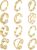 JeweBella Pack of 12 Rings Gold Silver Waterproof Ring Women’s Stainless Steel 18K Gold-Plated Trendy Stackable Open Rings Set Women Adjustable Thumb Ring Finger Ring Stacking Rings Women’s Jewellery