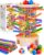 Montessori Toy from 3 4 5 6 Years – Wooden Board Game with Colourful Non-Slip Sticks, Ball & Cube – Educational Toy for Motor Skills & Concentration Gift for Girls Boys