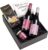 Wein-Präsentkörbe – freund Präsente Kochbox „Rosso“ mit Rotwein (2 x 0,75 L) trocken, Bruschettine zum Knabbern, Sahne zum Dippen und Servietten