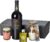 Wein-Präsentkörbe – Attesa Gioiosa Wein-Geschenkset | 1 Flasche Rotwein aus Sizilien, Bruschettacreme, Olivenöl und Backmischung „Knoblauch-Pfeffer-Focaccia“