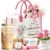 Gifts for Women, Girlfriend, 10-Piece Birthday Gift for Women, Personalised Gift Set with Crochet Flower Pot, Drinking Glasses, Canvas Carry Bag, Lavender Scented Candle, Bath Bomb