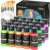 Shuttle Art 20 x 60 ml Metallic Acrylic Paint Set with 10 Brush Set and 1