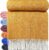 Tirol Wool Blanket, 100% Virgin Wool, Blanket, 140 x 200 cm, Bedspread, Virgin Wool Blanket, Tyrol Available in Many Colours (Mustard (D-M))