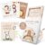 EULENTALER Baby Milestone Cards, The Original, Designed by Educators, with Hand-Painted Boho Illustrations, Monthly Cards with Writeable Backs, 48 Cards with Box „My First Year“