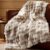 BEDSURE Cuddly Blanket Faux Fur Bubble Blanket Tie Dye Taupe 130 x 150 cm