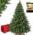 SONGMICS Artificial Christmas Tree 180 cm PE PVC Wooden Stand