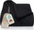 LAYNENBURG Premium Bedspread, 220 x 240 cm, XXL, Waffle Piqué, 100% Cotton, Lightweight Blanket, Waffle Look, Cotton Blanket as a Bed Throw, Sofa Throw, Sofa Throw, Sofa Blanket (Black)
