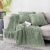 Homiest Cable Knit Throw Blanket and Pillows Sage Green Set of 3 Knitted Blanket (50 x 60 inches) and 2 Pillow Shams (18 x 18 inches), Soft and Cozy Decorative Set for Couch Bed Sofa