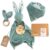 Mikito Baby Gift Boy & Girl/Newborn Gift with Muslin Cuddle Cloth + Teether + Bib + Baby Wooden Sign / Gift for Birth